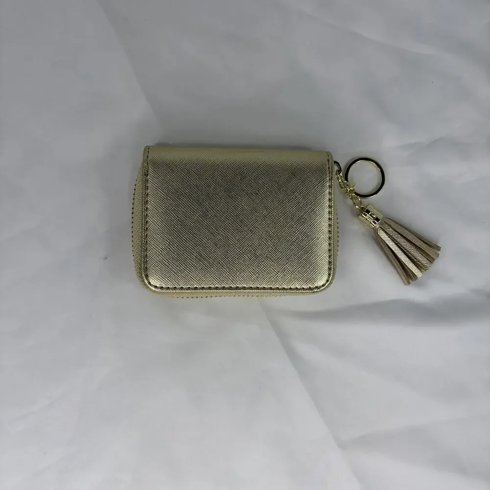Unbranded Metallic Gold Pleather Credit Card Holder Wallet